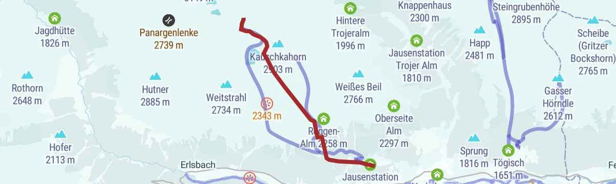 Route map: Skitour Seespitze 3.021m
